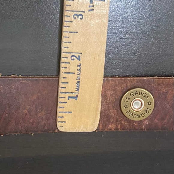 Vintage NOCONA Co. Bullet Stud Leather Belt with Eagle Brass Belt Buckle Size 38 - Picture 7 of 15